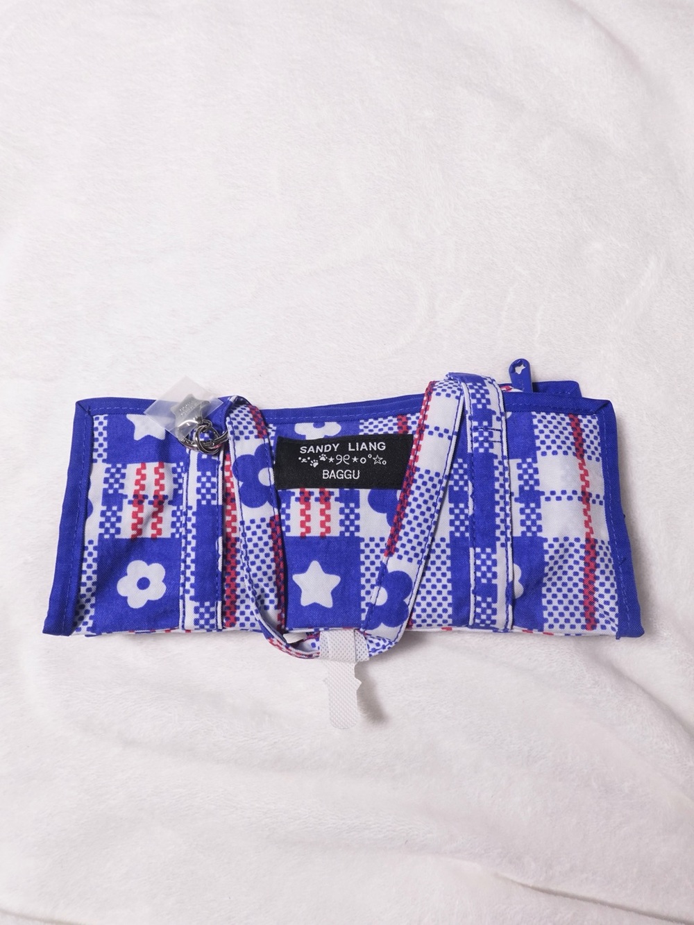 Baggu x Sandy Liang Mini Nylon Market Bag - Market Plaid Pink - NWT